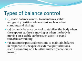 assessment of balance and management of balance | PPTX