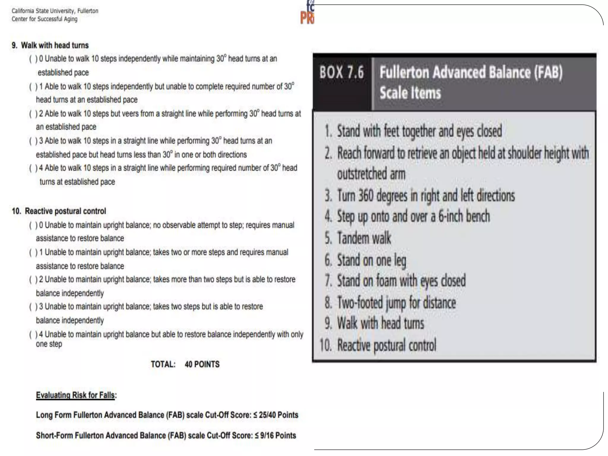 Balance assessment scales | PPTX