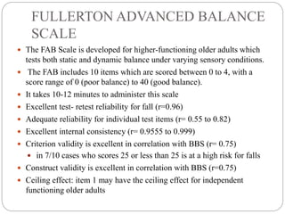Balance assessment scales | PPTX