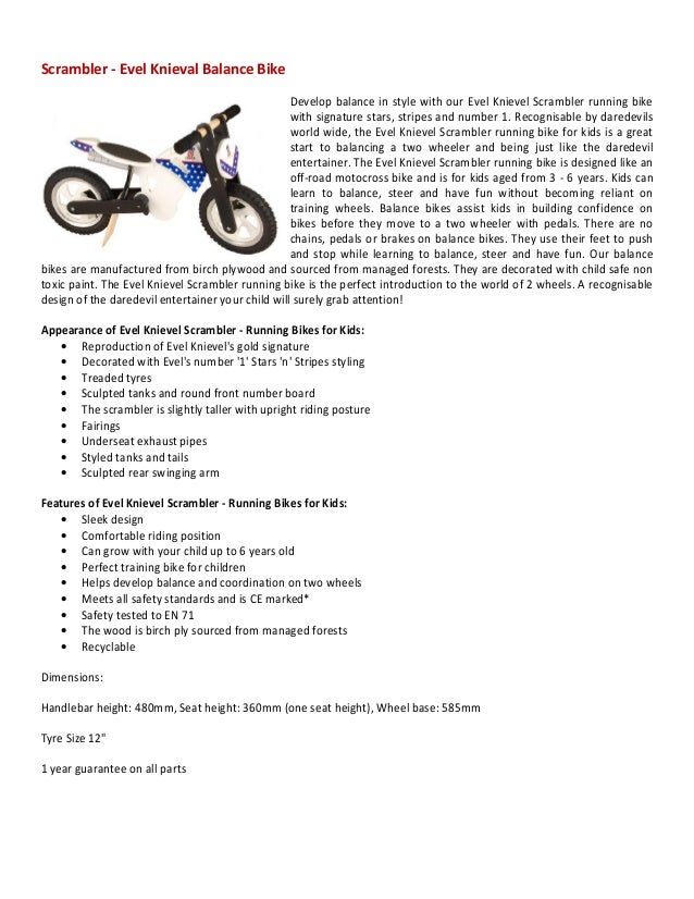 evel knievel balance bike