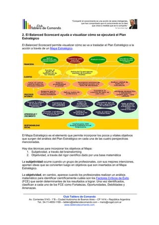 Los 6 beneficios del Balanced Scorecard | PDF