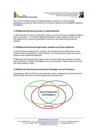 Los 6 beneficios del Balanced Scorecard | PDF