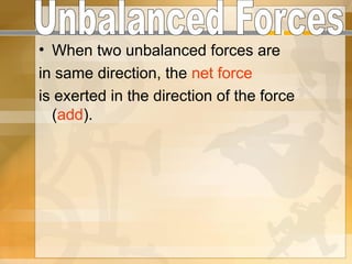 Balanced and Unbalanced Forces.ppt for grade 7 students | PPT