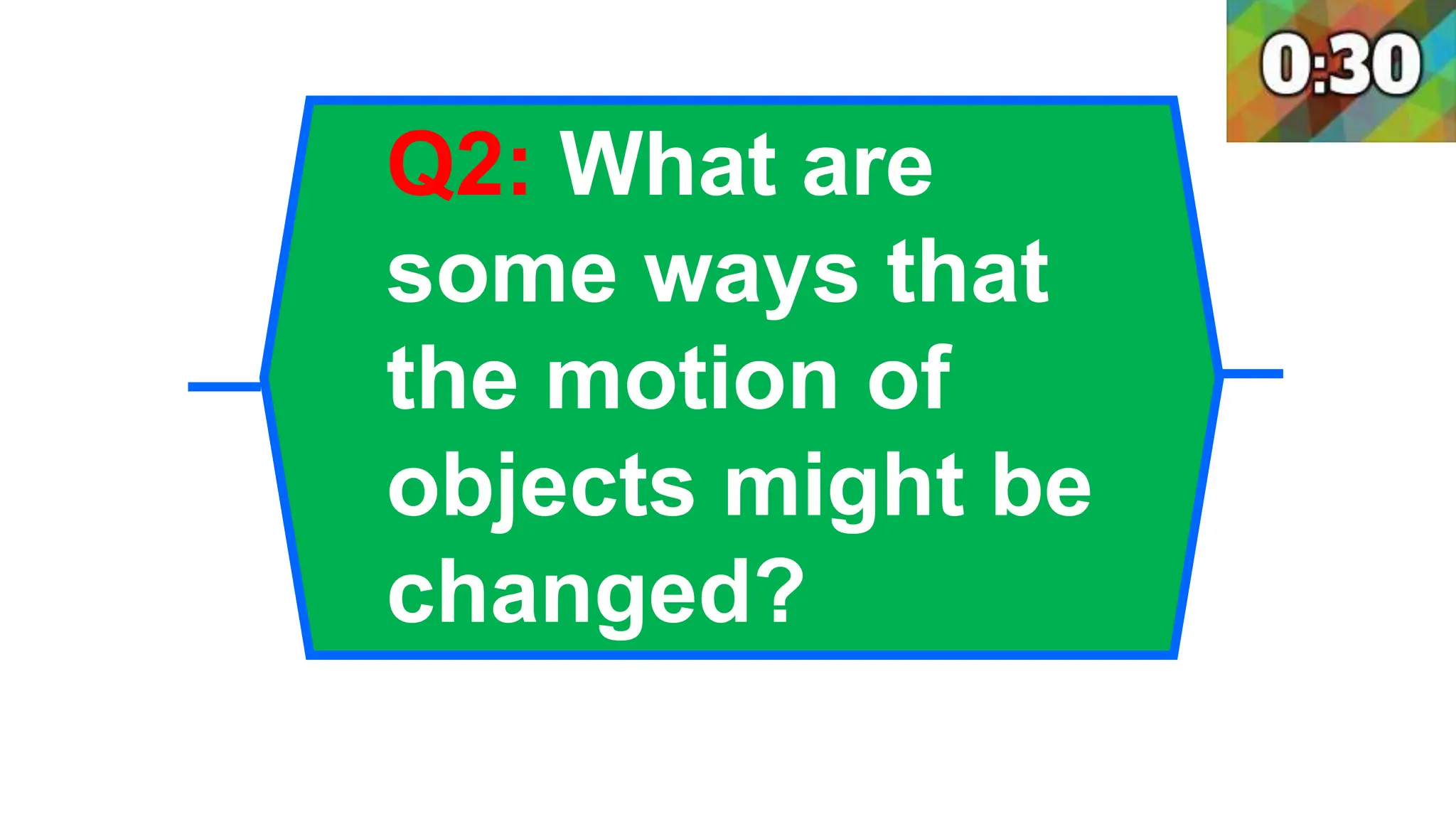 Q2: What are
some ways that
the motion of
objects might be
changed?
 