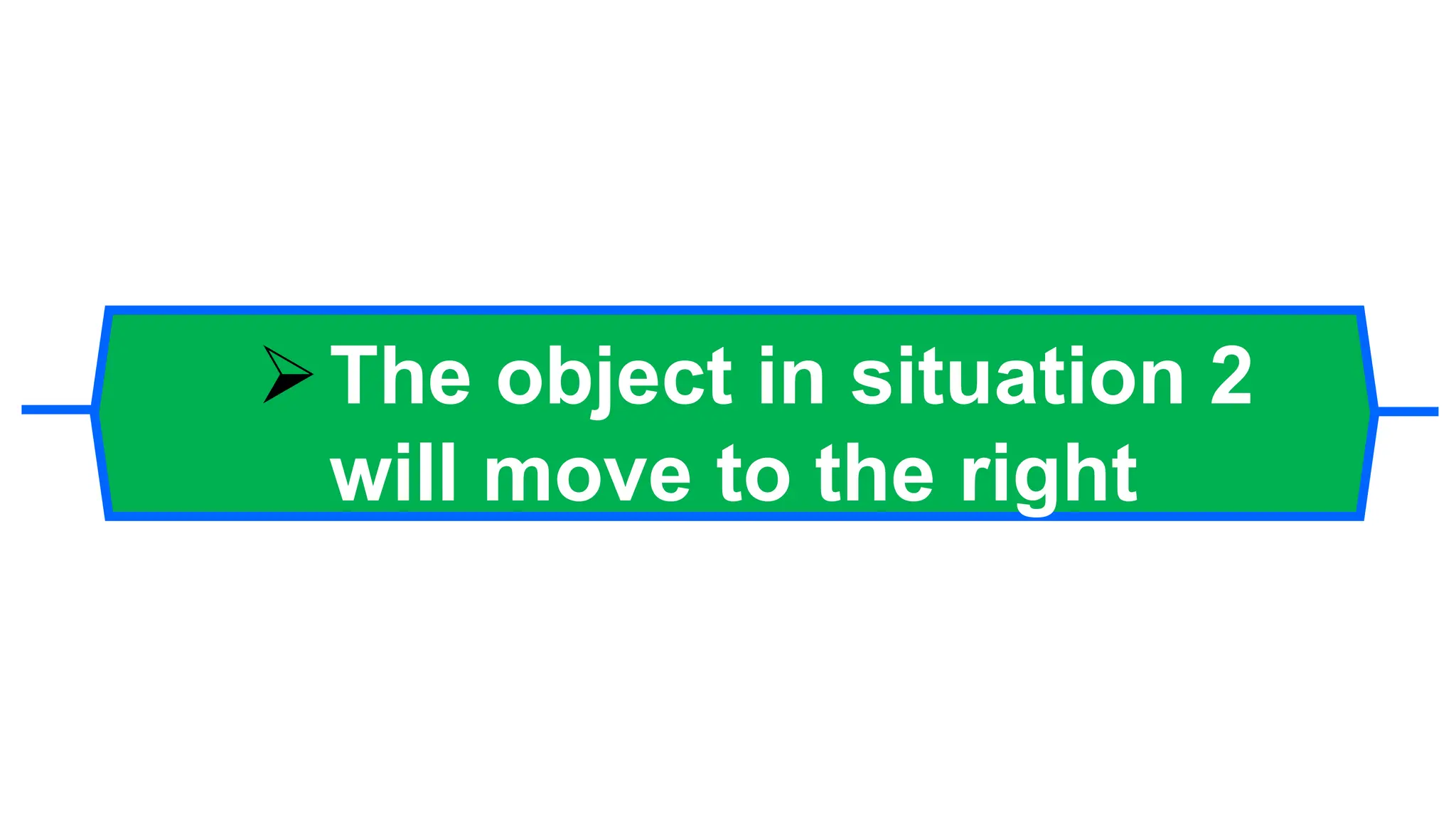 The object in situation 2
will move to the right
 