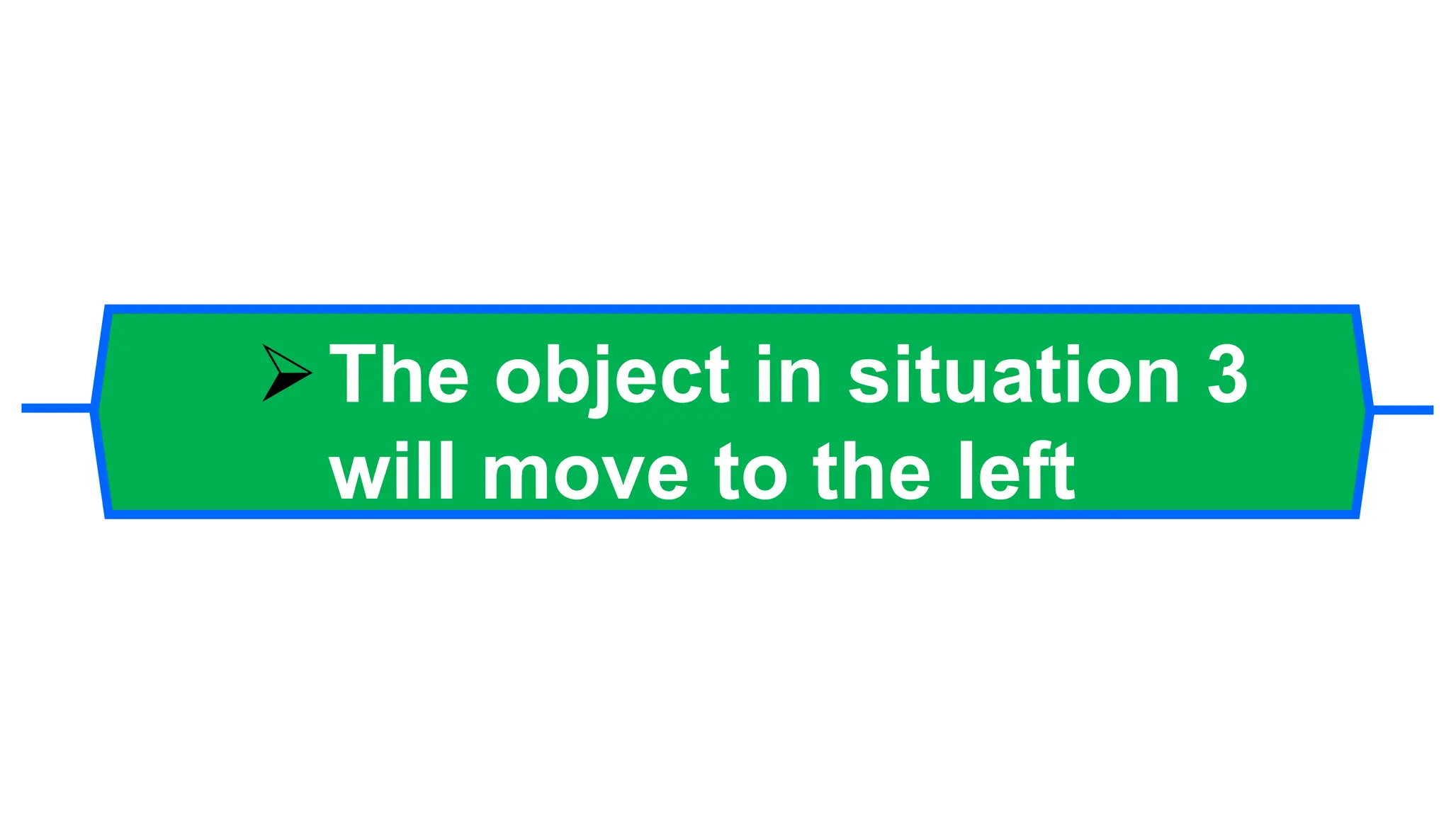 The object in situation 3
will move to the left
 