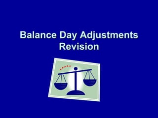 Balance Day Adjustments
        Revision
 