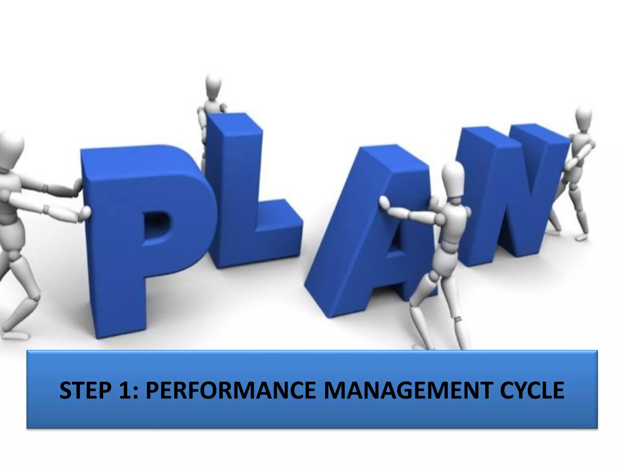 STEP 1: PERFORMANCE MANAGEMENT CYCLE
 
