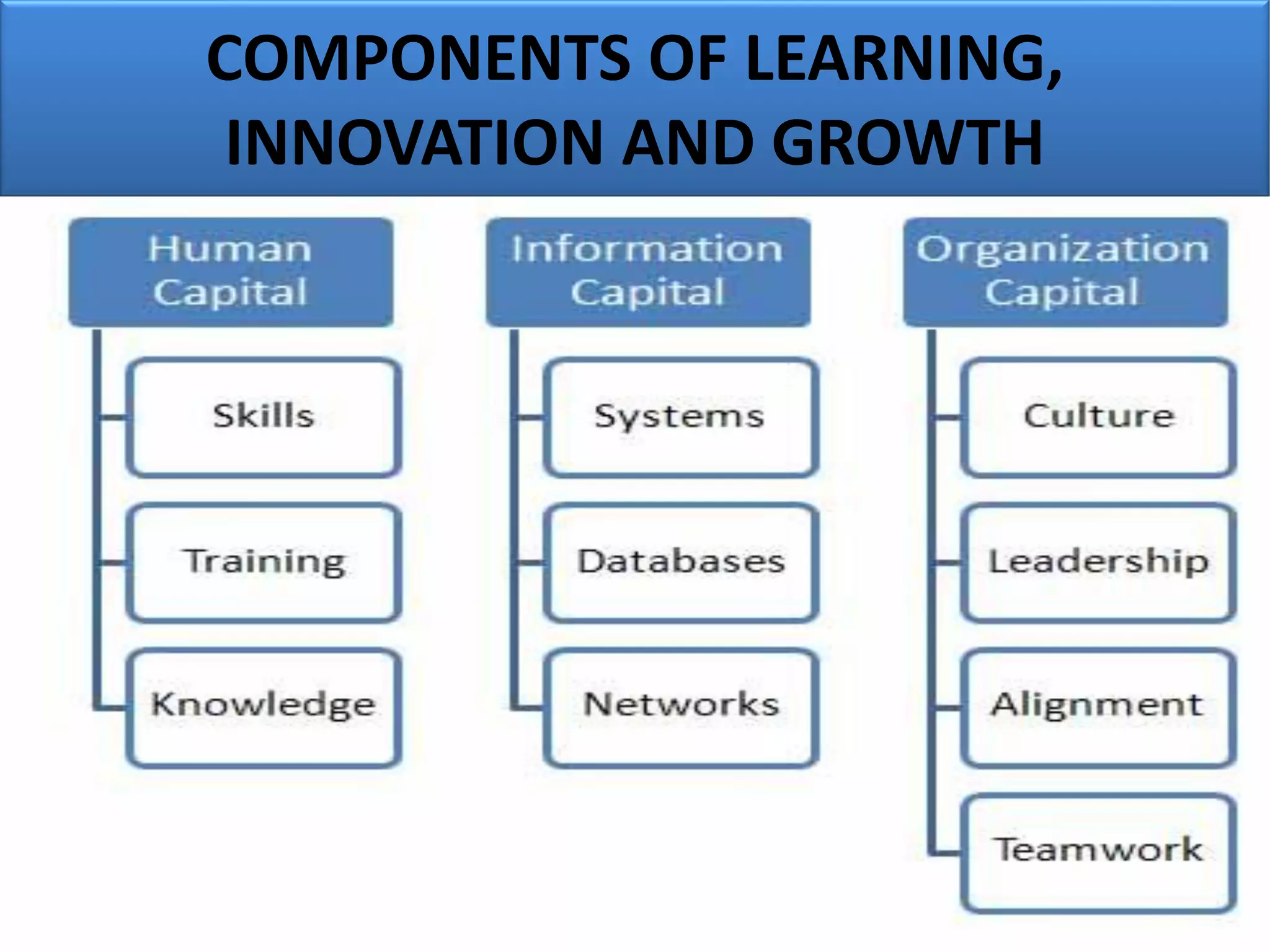 COMPONENTS OF LEARNING,
INNOVATION AND GROWTH
 