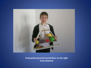 Food guide pyramid second floor on the right
               fruit (vitamin)
 
