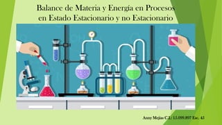 Balance de Materia y Energía en Procesos
en Estado Estacionario y no Estacionario
Anny Mejias C.I.: 15.099.897 Esc. 45
 