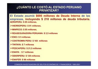 Balance del proceso de privatización en el Perú. 1990 - 2000 | PDF