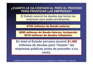 Balance del proceso de privatización en el Perú. 1990 - 2000 | PDF