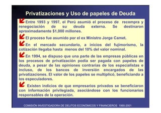 Balance del proceso de privatización en el Perú. 1990 - 2000 | PDF
