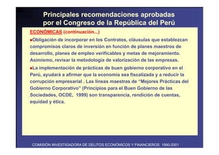 Balance del proceso de privatización en el Perú. 1990 - 2000 | PDF