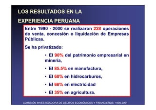 Balance del proceso de privatización en el Perú. 1990 - 2000 | PDF