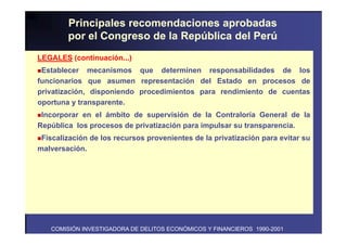Balance del proceso de privatización en el Perú. 1990 - 2000 | PDF