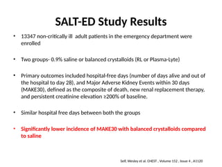 balanced fluid versus Usual crystalloid fluids | PPTX
