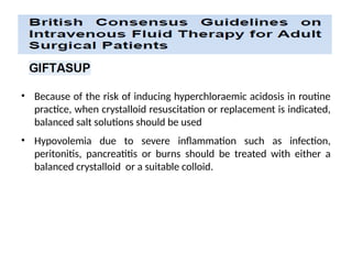 balanced fluid versus Usual crystalloid fluids | PPTX