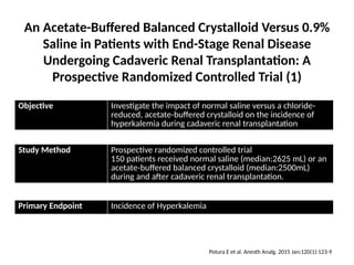 balanced fluid versus Usual crystalloid fluids | PPTX