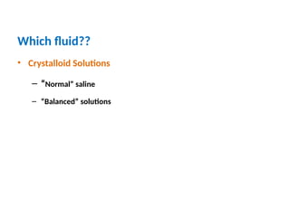 balanced fluid versus Usual crystalloid fluids | PPTX