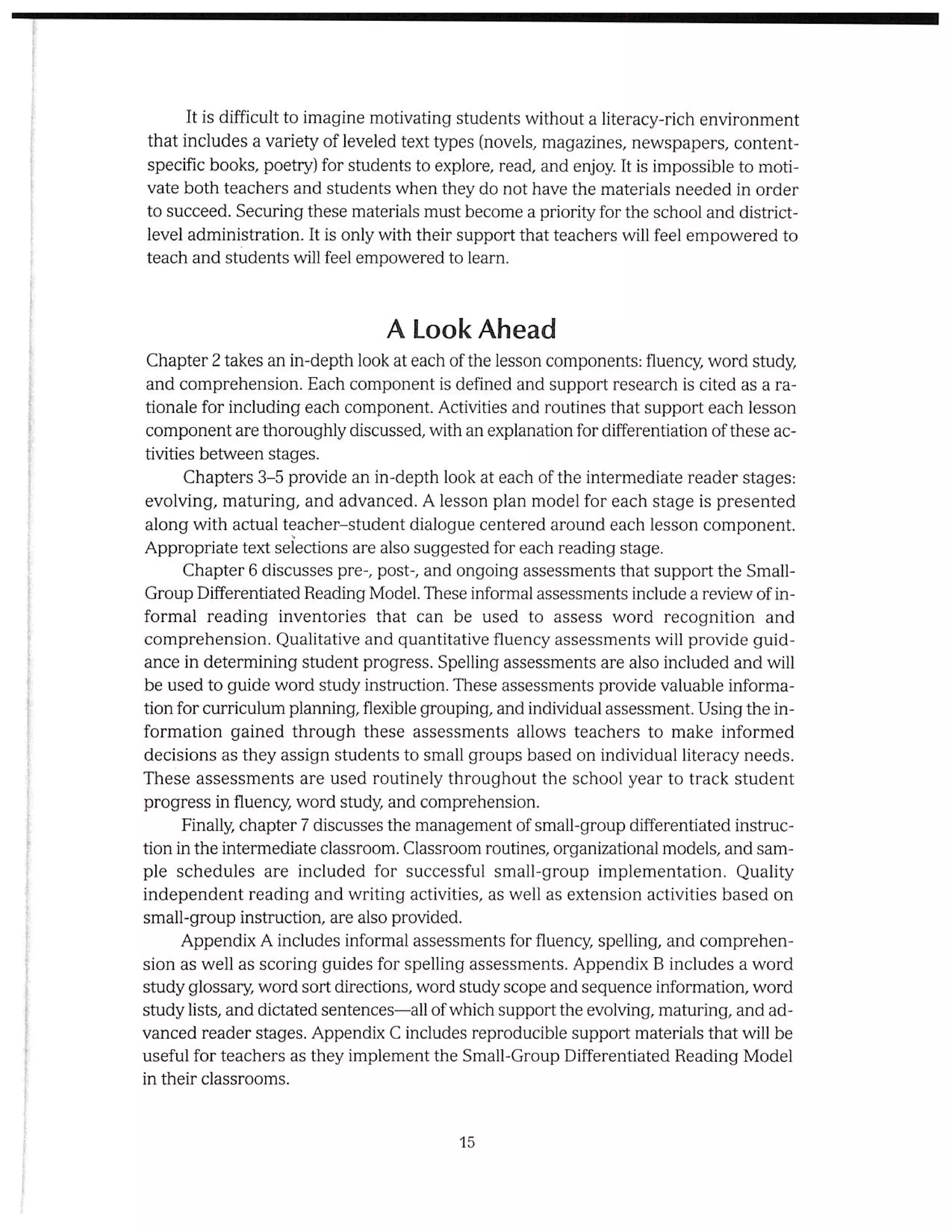 Balanced literacy instruction in the intermediate classroom | PDF