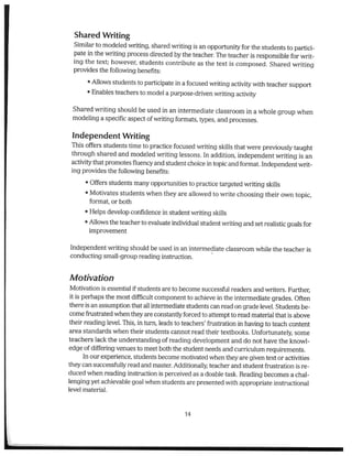 Balanced literacy instruction in the intermediate classroom | PDF