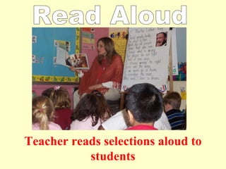 Teacher reads selections aloud to students Read Aloud 