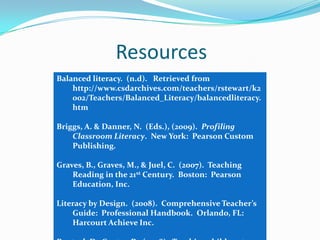 Balanced literacy powerpoint | PPTX