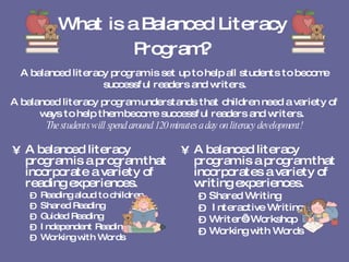 Balanced literacy program | PPT