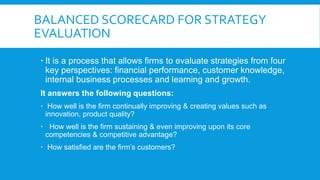 Balanced score card for strategy evaluation | PPTX