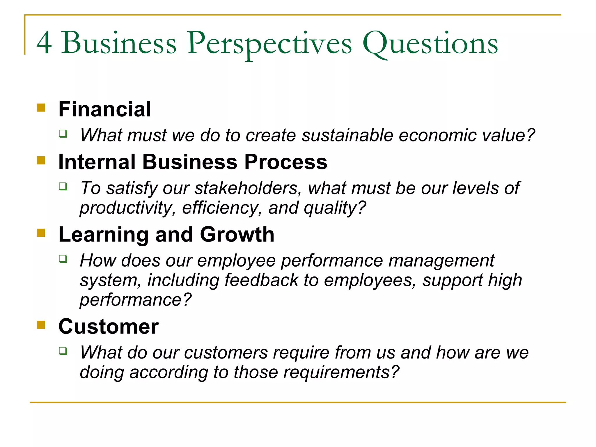 Balanced Scorecard Presentation | PPT