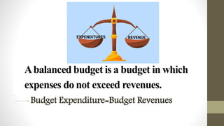 Budget Expenditure=Budget Revenues
 