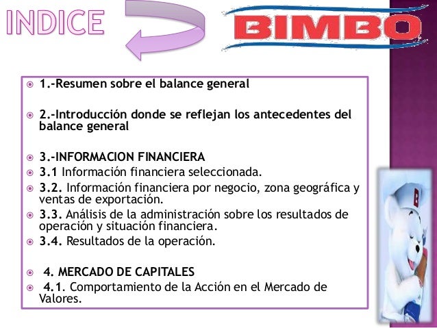 BALANCE GENERAL DE BIMBO 2009-2010