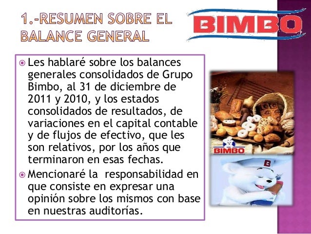 Balance General De La Empresa Bimbo