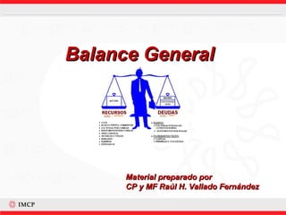 Balance General




      Material preparado por
      CP y MF Raúl H. Vallado Fernández
 