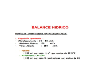 BALANCE HÍDRICO DEBEMOS TENER EN CUENTA EL AGUA METABOLICA Y LAS ...