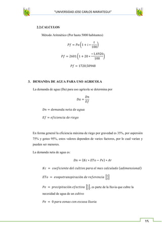 Balance hidrico oferta y demanda de agua | PDF