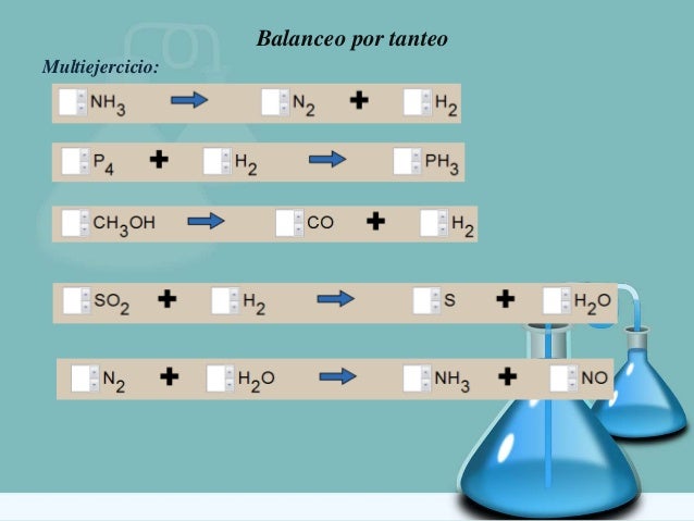 Balanceo de ecuaciones químicas por método de tanteo