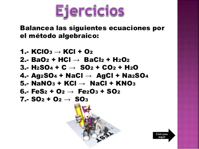 Balanceo de ecuaciones químicas