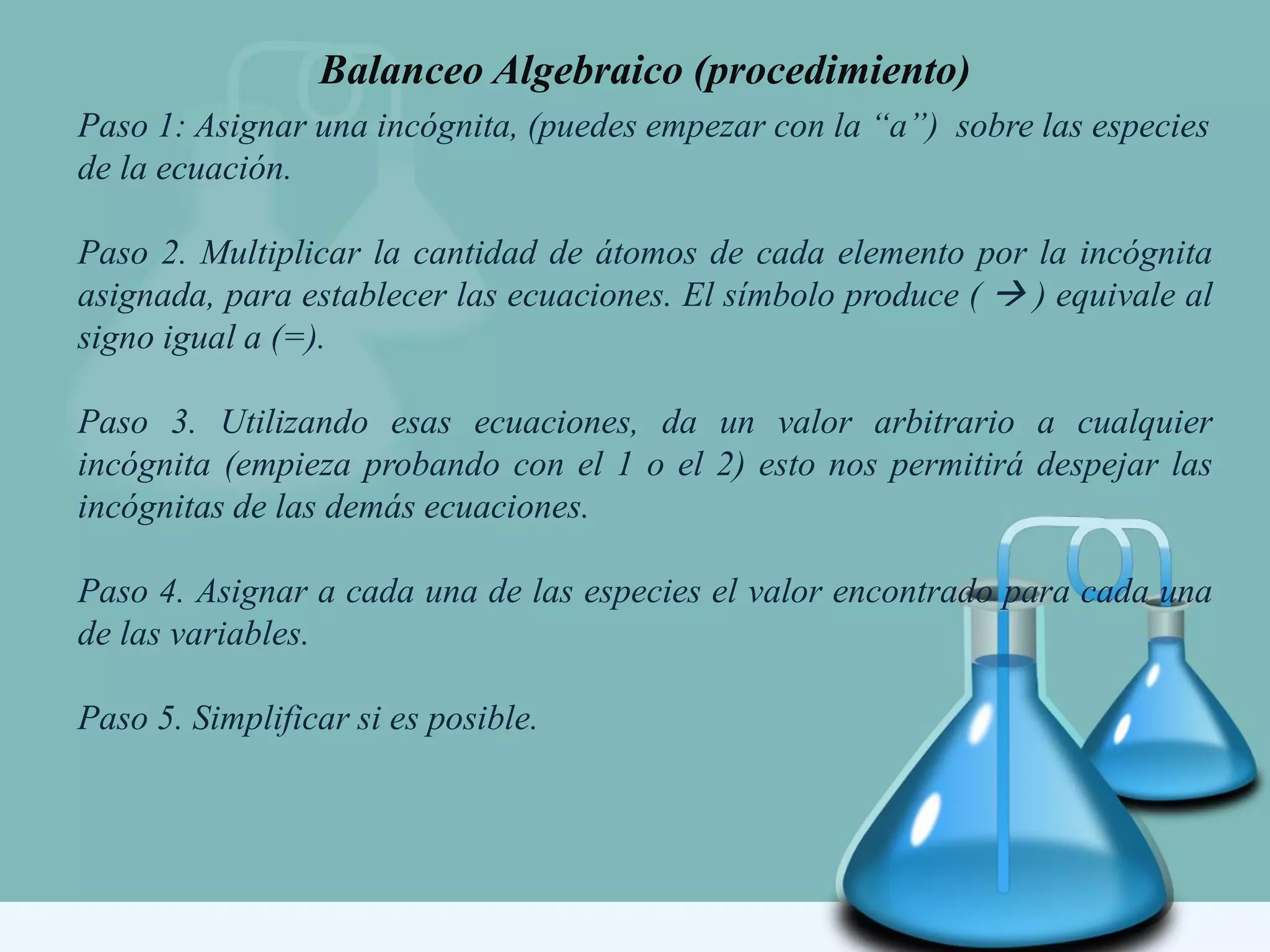 Balanceo de ecuaciones químicas | PPTX