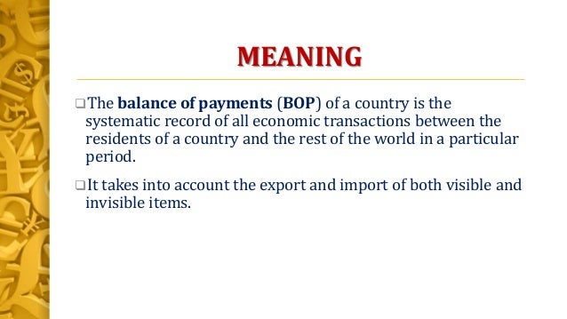 balance of payment balance of payment