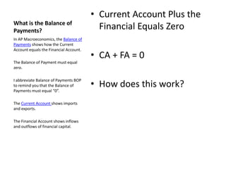 Balance of payments and exchange rates | PPTX