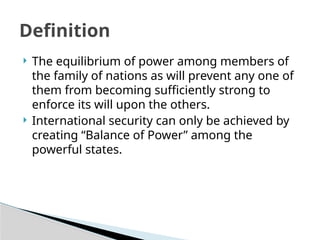 Balance of Power in international relations | PPTX