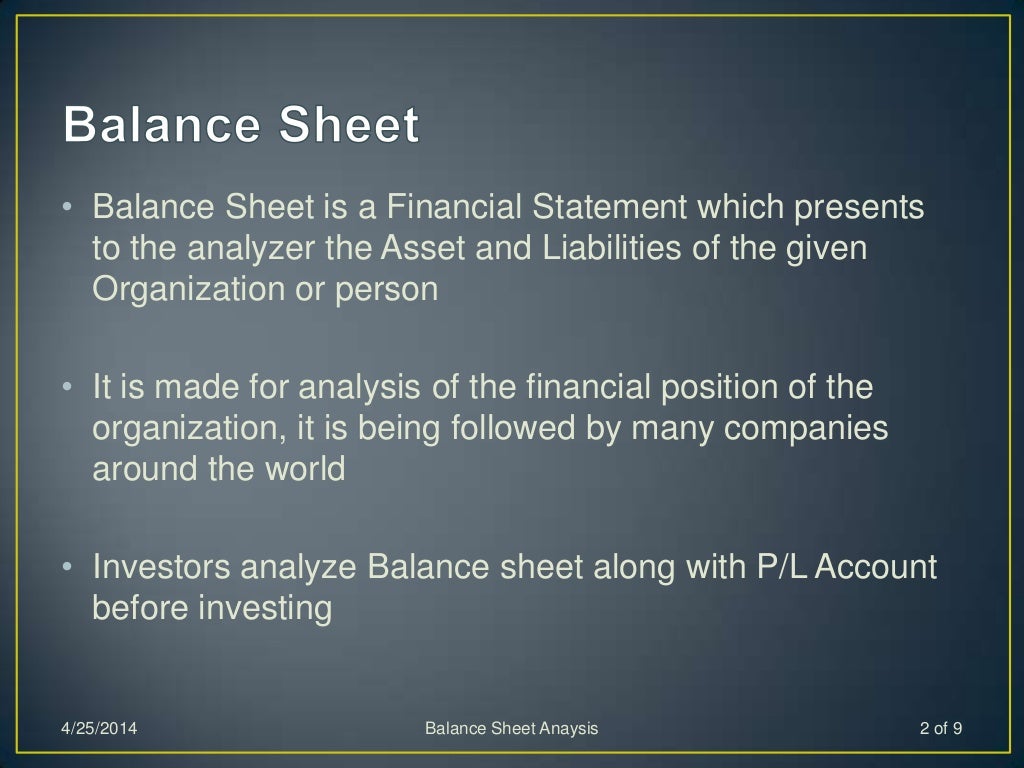Balance sheet analysis