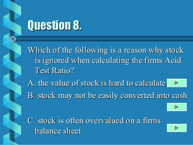 Balance sheet test