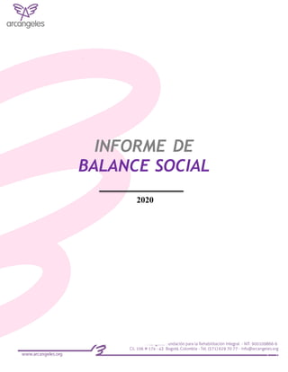 INFORME DE
BALANCE SOCIAL
2020
 