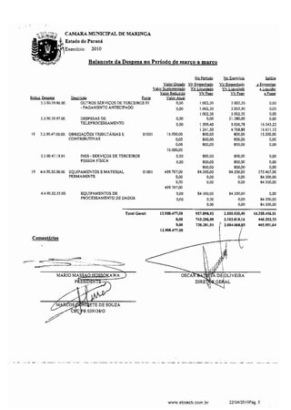 Balancete marco 2010