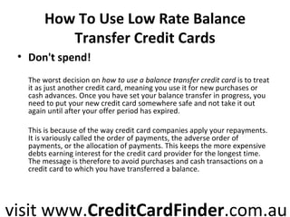Balance transfer credit cards guide | PPT