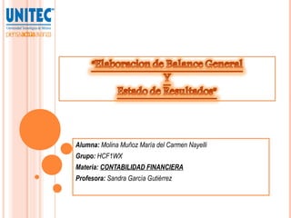 Alumna: Molina Muñoz María del Carmen Nayelli
Grupo: HCF1WX
Materia: CONTABILIDAD FINANCIERA
Profesora: Sandra García Gutiérrez
 